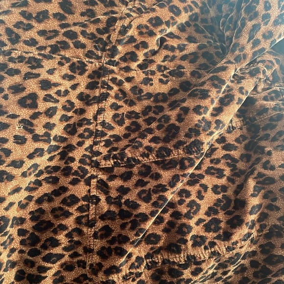 Leopard Print corduroy Jacket charter club has strech peplum cut L - Picture 10 of 11